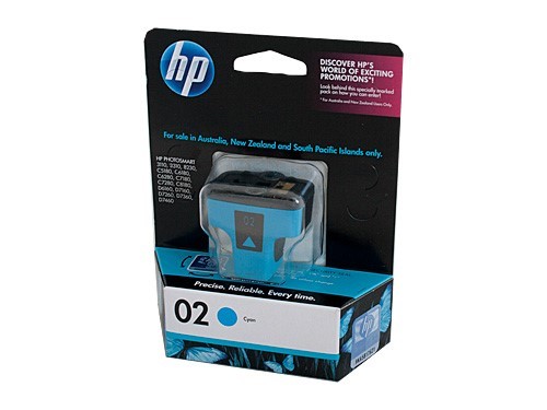 HP 02 Cyan Ink Cart C8771WA